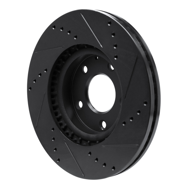 Mazda 6 Brake Rotor (1) - Front Left - R1 Concepts - Drilled & Slotted - Black - `13-`19